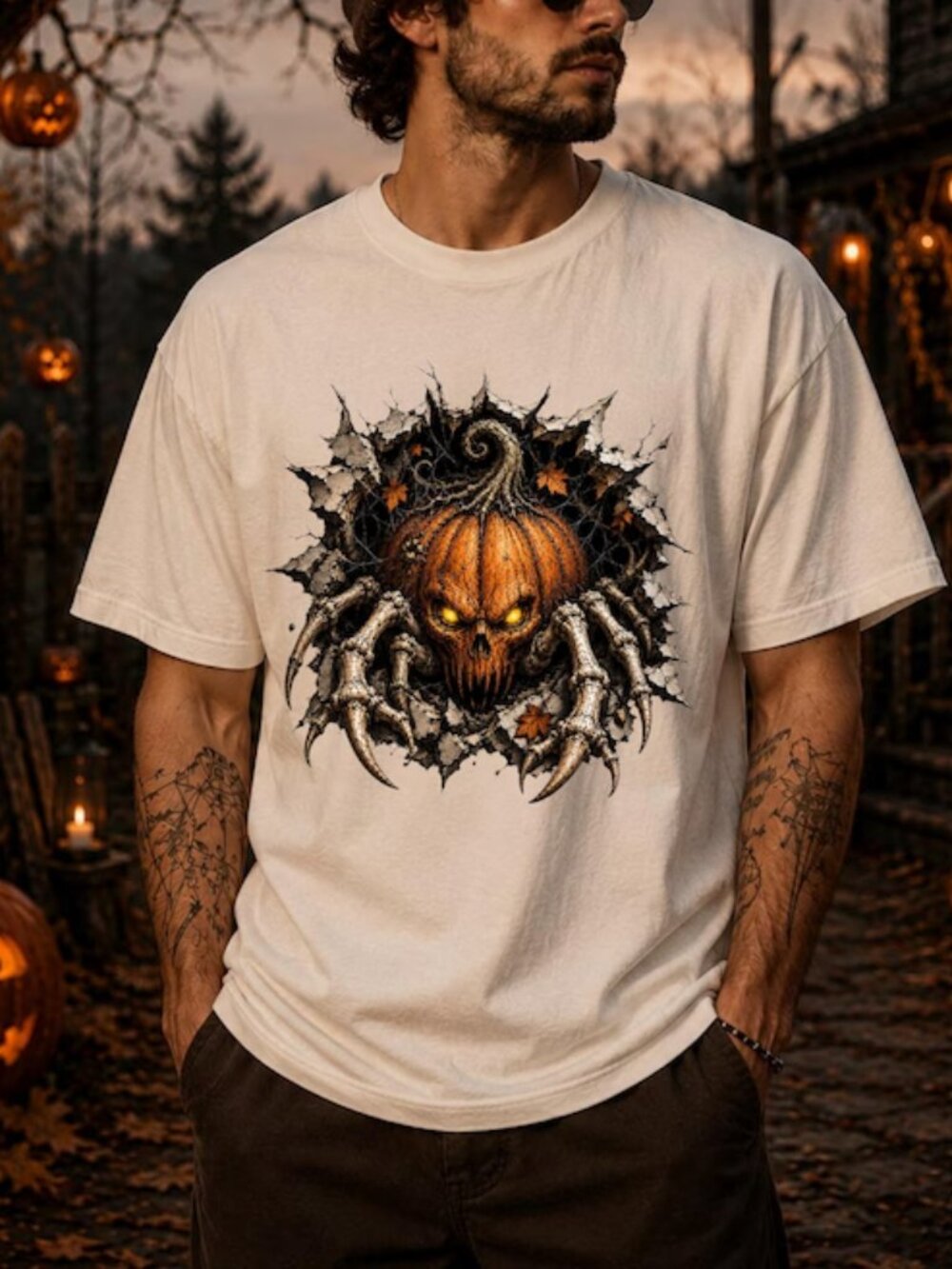 Creepy Pumpkin Spider Shirt